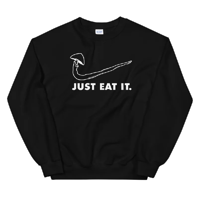 Just Eat It Graphic Sweatshirt Hoodie with Bell Sleeves Flared Feminine