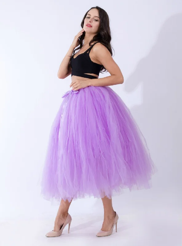 Lavender Tulle Tutu Middle Skirt casual skirt length