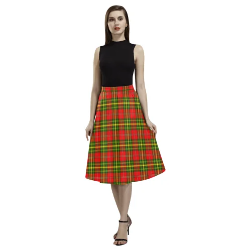 Leask Tartan Aoede Crepe Skirt high waist skirt