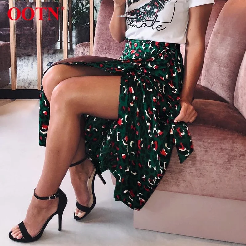 Leopard Print Long Skirts Women velvet skirt plush