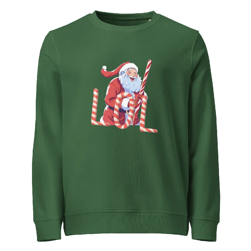 Lol Christmas Graphics Organic Sweatshirt Hoodie with Tied Waist Feminine Flattering Lol Christmas Graphics Organic Sweatshirt Hoodie with Tied Waist Feminine Flattering