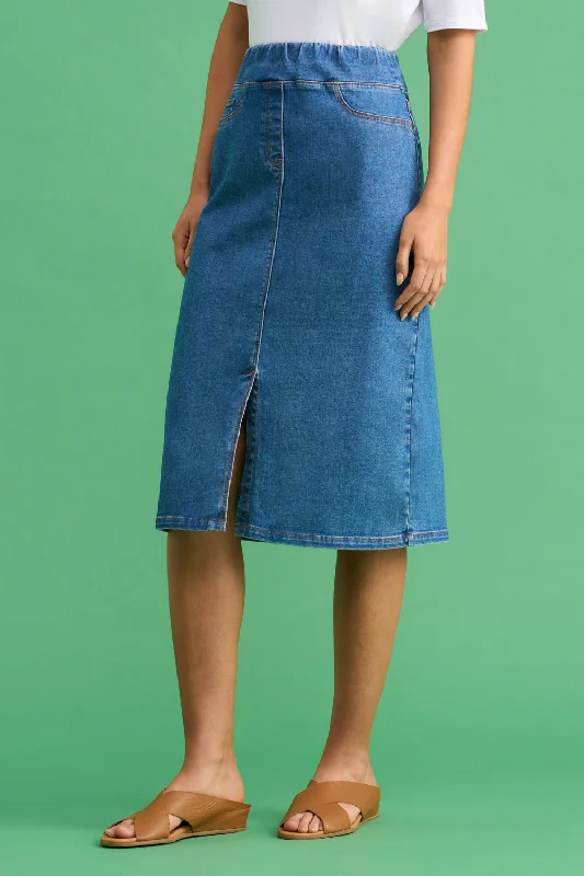 Denim Skirt - Light Denim corduroy skirt durable