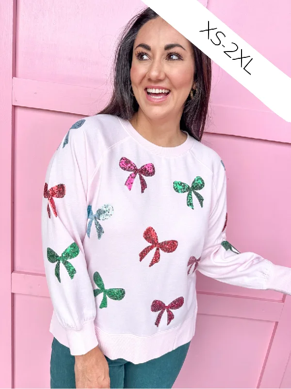 Mary Square | Katie Bows Sweatshirt Hoodie with Button Classic Timeless