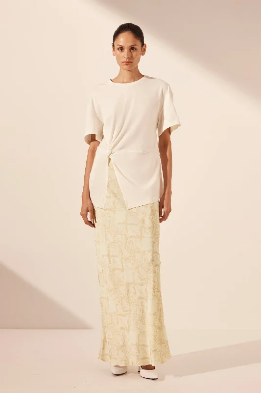 MEDINA BIAS CUT MAXI SKIRT tiered skirt playful