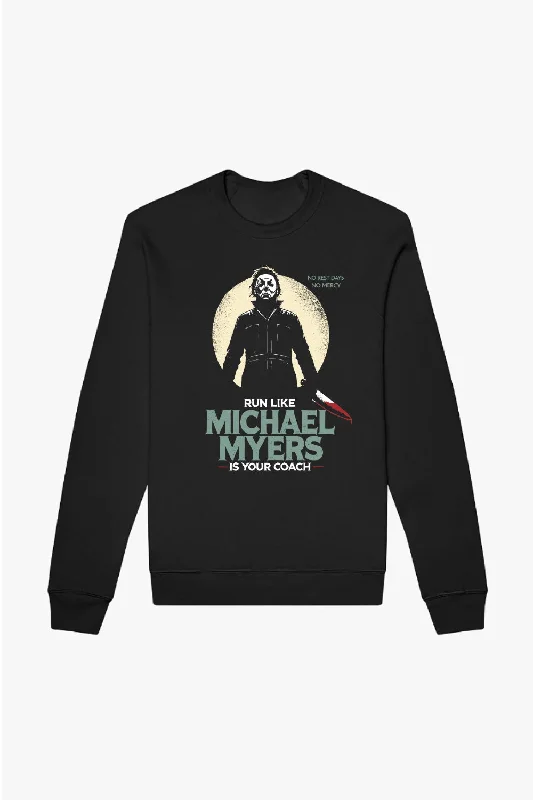 Michael Myers Run Coach Sweatshirt Hoodie with Drawstring Waist Adjustable Fitted
