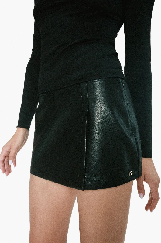 MICRO MINI SKIRT - BLACK VEGAN LEATHER corduroy skirt comfortable
