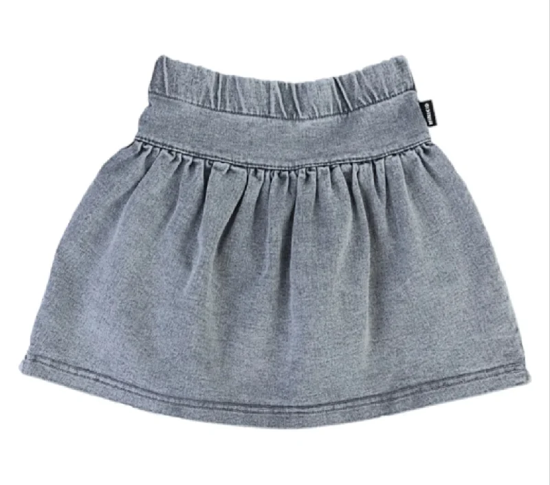 MINIKID VINTAGE GREY DENIM SKIRT ribbed skirt waist