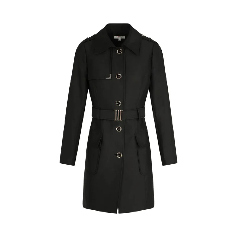 Morgan De Toi Black Polyester Jackets & Coat Faux Fur Fabric Real Fur Fabric Shearling Fabric Morgan De Toi Black Polyester Jackets & Coat Faux Fur Fabric Real Fur Fabric Shearling Fabric