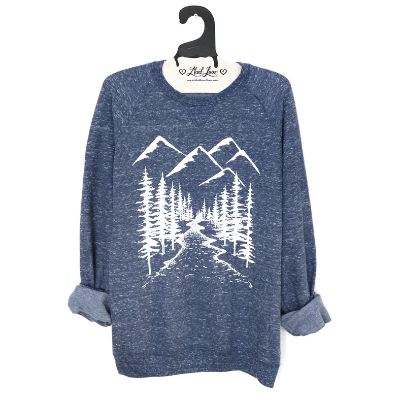 Mountain Speckle Sweatshirt Hoodie with Mock Neck Collared Structured