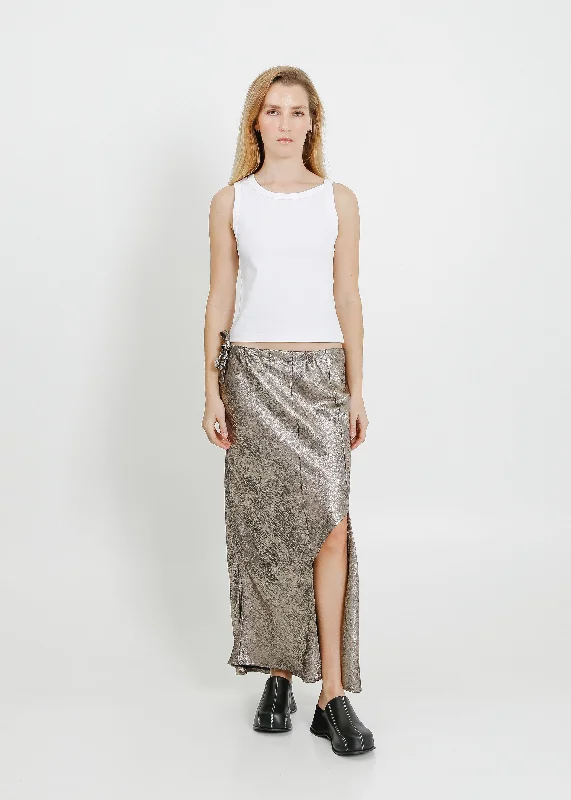 NEVADA SKIRT / METAL linen skirt airy