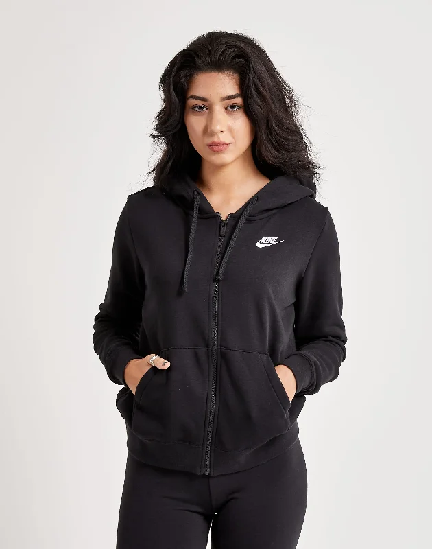 Nike Club Fleece Full-Zip Hoodie Hoodie with Hem Applique Textured Unique