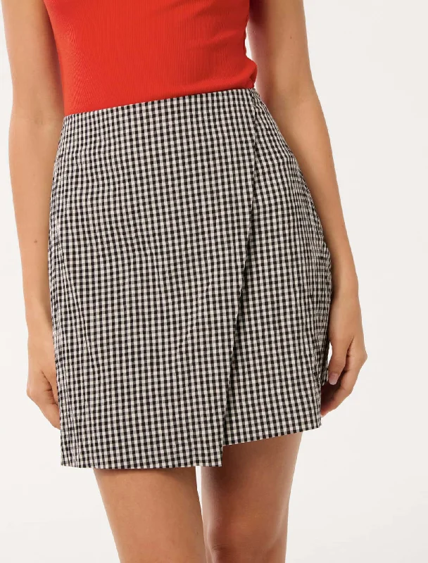Nolani Gingham Wrap Mini Skirt tulle skirt dreamy