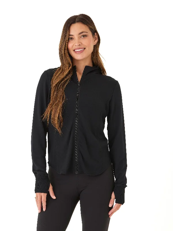 Ophelia Feather Fleece Zip Hoodie Hoodie with Mesh Breathable Sporty
