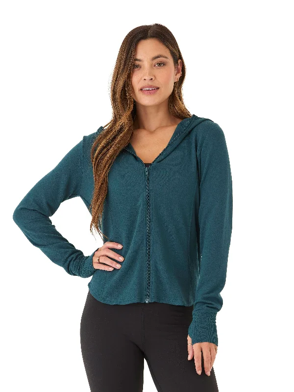 Ophelia Feather Fleece Zip Hoodie Hoodie Dress Longline Feminine