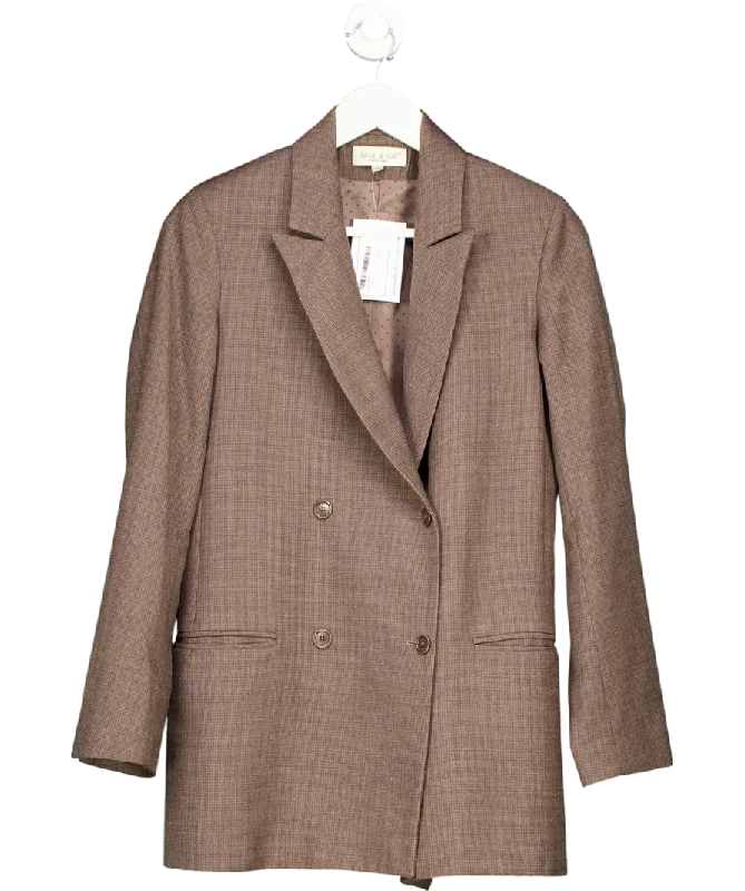 Paul & Joe Brown Wool Jacket With Fine Stripes UK 10 Satin Jacket Silk Jacket Chiffon Jacket Paul & Joe Brown Wool Jacket With Fine Stripes UK 10 Satin Jacket Silk Jacket Chiffon Jacket