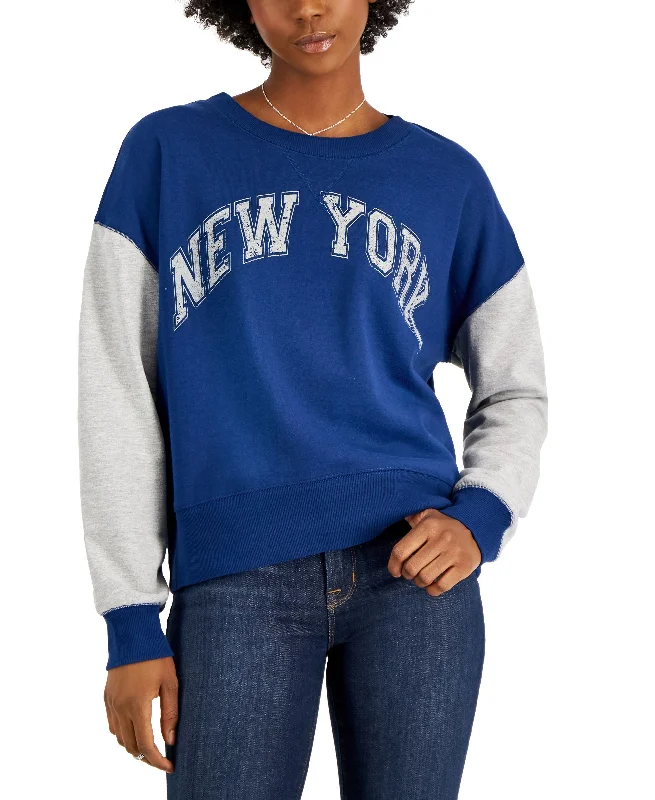 Rebellious One Juniors' New York Sweatshirt Hoodie with Drawstring Waist Adjustable Fitted Rebellious One Juniors' New York Sweatshirt Hoodie with Drawstring Waist Adjustable Fitted
