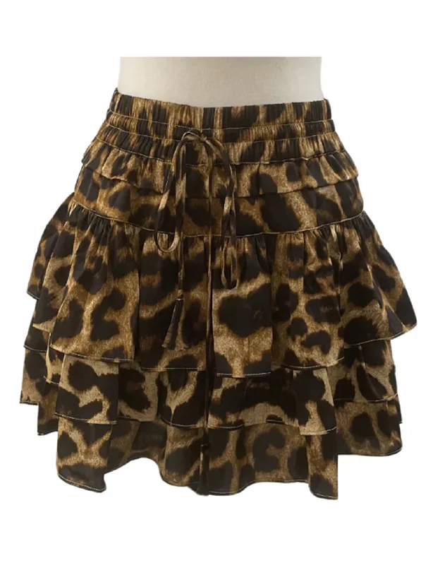 Rene Skort, Brown/Black Multi mini skirt trendy