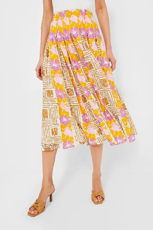 Retro Floral Marlow Skirt velvet skirt plush
