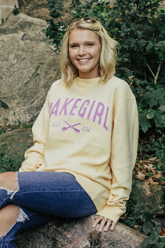 Sanded Fleece Crew Neck Sweatshirt in Butter Hoodie with Typography Text Message