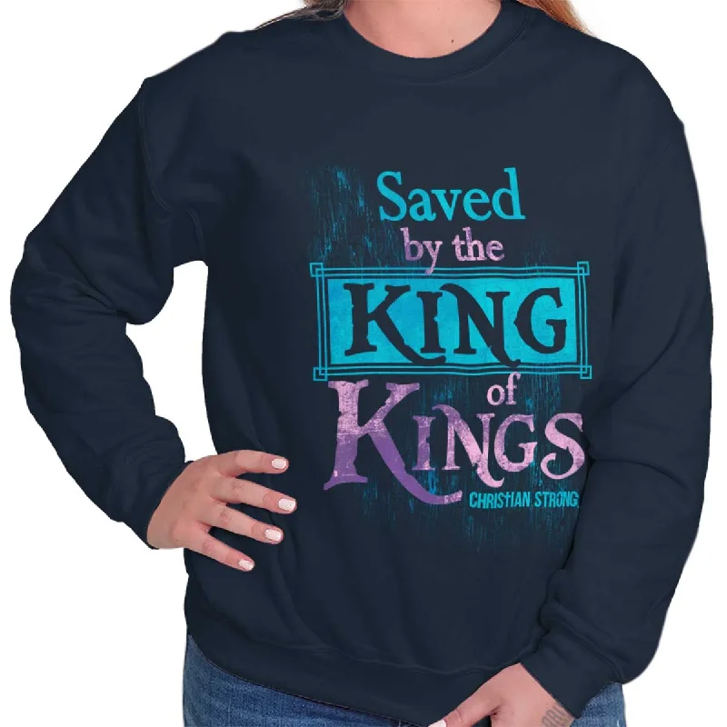 Saved by King of Kin Crewneck Sweatshirt Hoodie with Print Artistic Unique