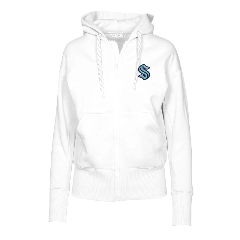Seattle Kraken Levelwear Womens Primary White Gardenia Hoodie Hoodie with Velcro Closure Adjustable Secure Seattle Kraken Levelwear Womens Primary White Gardenia Hoodie Hoodie with Velcro Closure Adjustable Secure