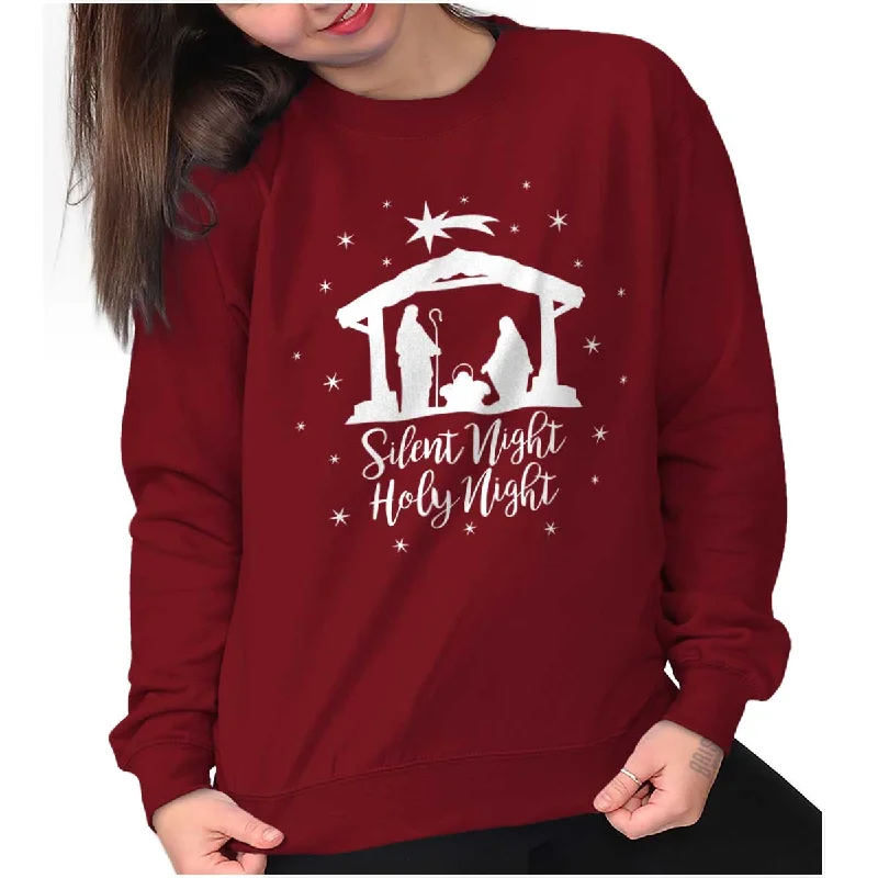 Silent Night Crewneck Sweatshirt Hoodie with Logo Branding Identity