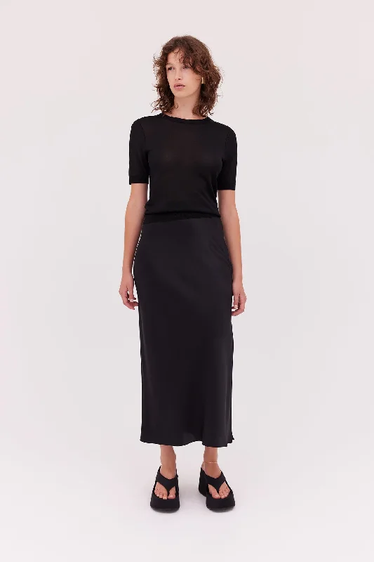 Silk Bias Midi Skirt cotton skirt soft