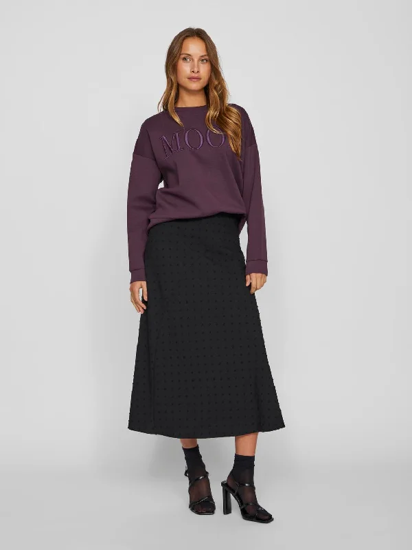 VIBRIETTA Midi Skirt - Black Beauty cashmere skirt soft
