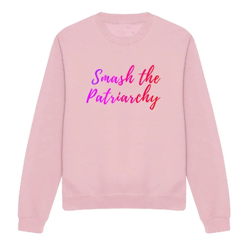 Smash The Patriarchy - Feminist Sweatshirt Hoodie with Rhinestones Sparkly Elegant