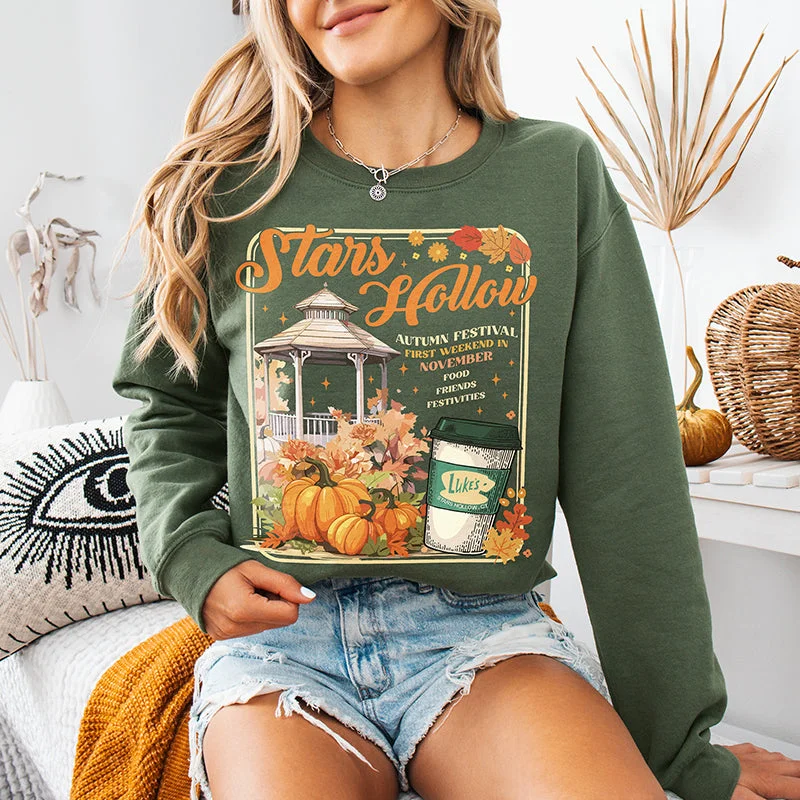 Stars Hollow Autumn Festival Sweatshirt Hoodie with Earth Tones Natural Calm
