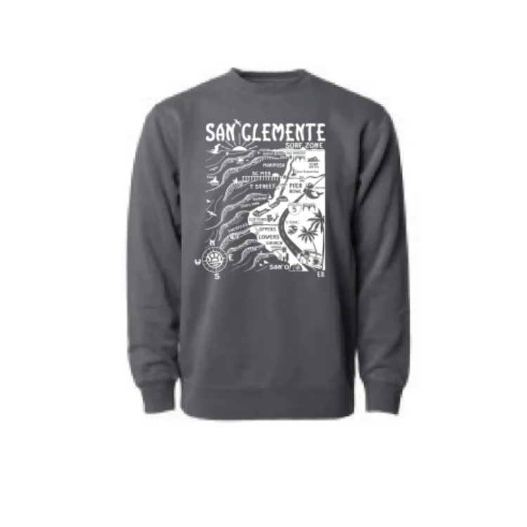 SunDiego SAN CLEMENTE MAP SWEATSHIRT - BLACK/WHITE Hoodie with Monochrome Minimalist Simple SunDiego SAN CLEMENTE MAP SWEATSHIRT - BLACK/WHITE Hoodie with Monochrome Minimalist Simple