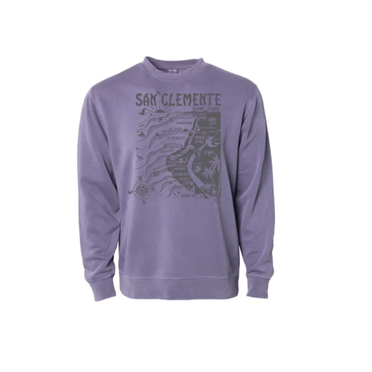 SunDiego SAN CLEMENTE MAP SWEATSHIRT - PLUM/TONAL Hoodie with Bell Sleeves Flared Feminine SunDiego SAN CLEMENTE MAP SWEATSHIRT - PLUM/TONAL Hoodie with Bell Sleeves Flared Feminine