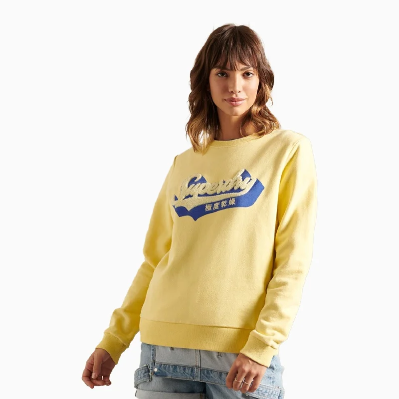 Women's Chenille Shadow Standard Sweatshirt Hoodie with Stripes Bold Sporty