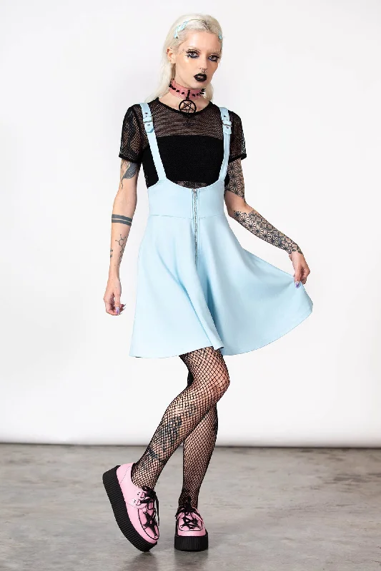Suspend Me Statement Skirt [PASTEL BLUE] high waist skirt