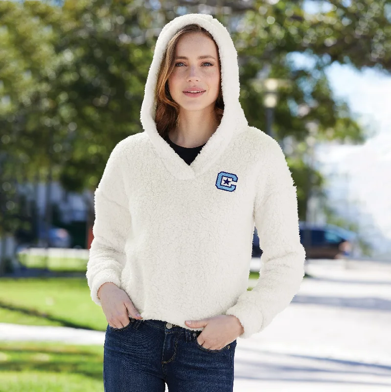 The Citadel C, Ladies Cozy Fleece Embroidered Hoodie Hoodie with Oversized Fit Loose Comfortable The Citadel C, Ladies Cozy Fleece Embroidered Hoodie Hoodie with Oversized Fit Loose Comfortable