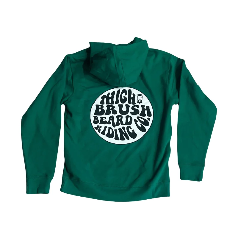 THIGHBRUSH® BEARD RIDING COMPANY - Unisex Hooded Sweatshirt - Green Hoodie with Strings Custom Fit Adjustable THIGHBRUSH® BEARD RIDING COMPANY - Unisex Hooded Sweatshirt - Green Hoodie with Strings Custom Fit Adjustable