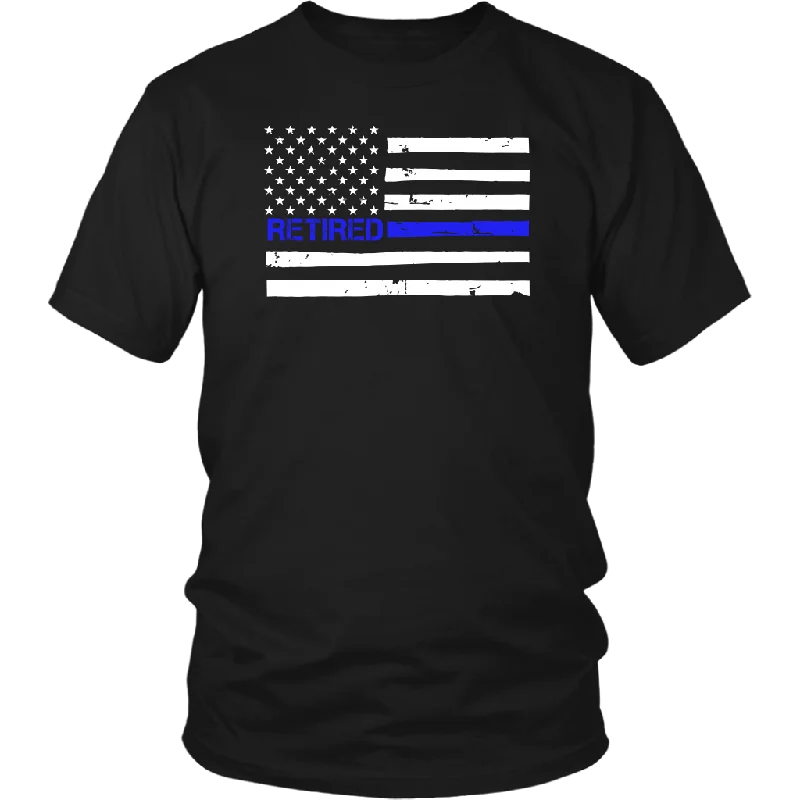Thin Blue Line Flag Retired Shirts and Hoodies Oversized Hoodie Comfort Casual