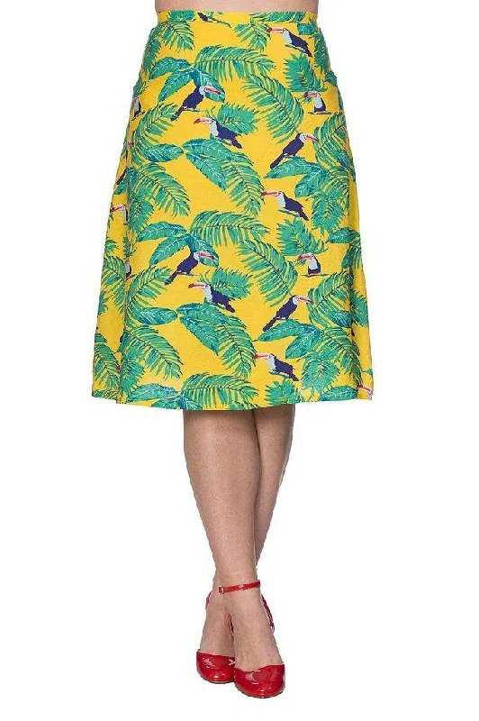Toucan All Over Skirt velvet skirt plush