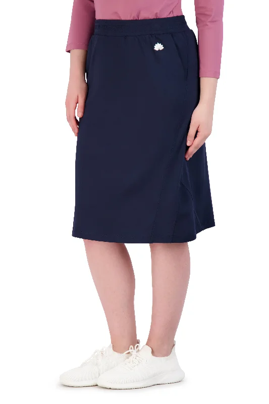 Travel Skirt 24"-Navy Blazer silk skirt smooth