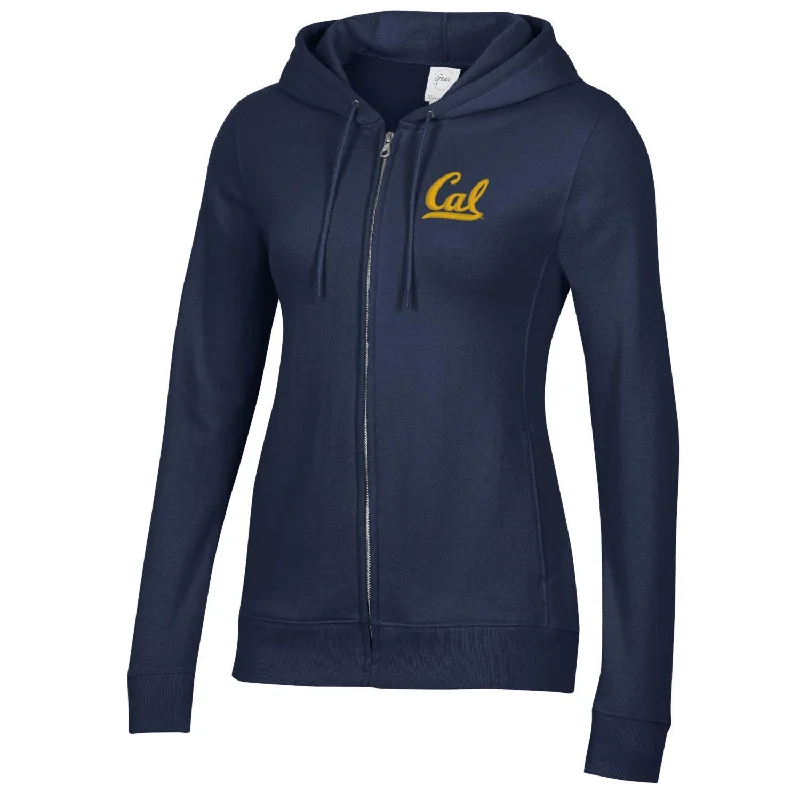 U.C. Berkeley Cal embroidered Gear for Sports women's relax zip hoodie-Navy Hoodie with Illustration Artistic Creative U.C. Berkeley Cal embroidered Gear for Sports women's relax zip hoodie-Navy Hoodie with Illustration Artistic Creative
