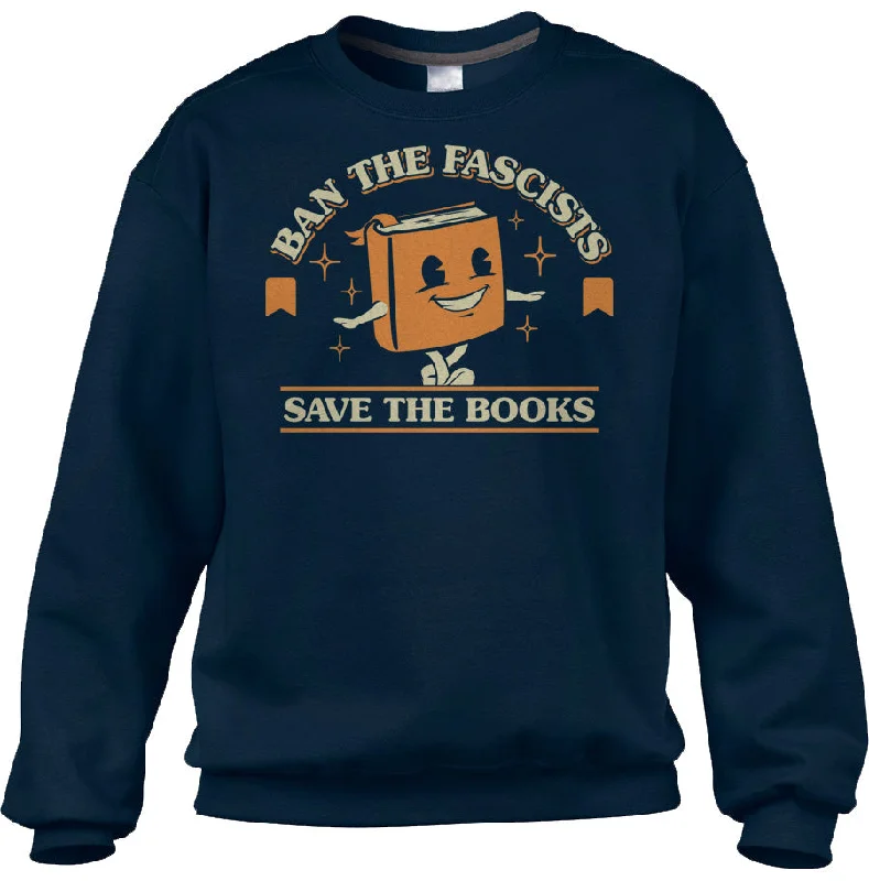 Unisex Ban The Fascists Save The Books Sweatshirt Hoodie with Half-Zip Sporty Casual