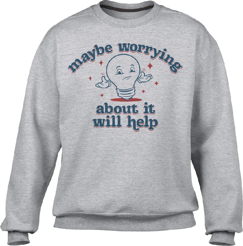 Unisex Maybe Worrying About It Will Help Anxiety Sweatshirt Hoodie with Metallic Shiny Futuristic Unisex Maybe Worrying About It Will Help Anxiety Sweatshirt Hoodie with Metallic Shiny Futuristic