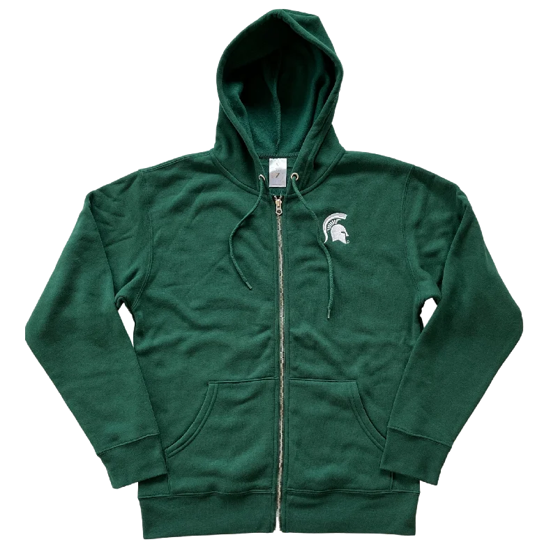 Spartan Helmet Zippered Fleece Hoodie Hoodie with Turtle Neck Cozy Winter