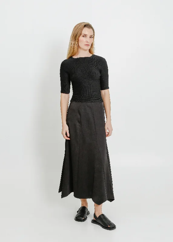VALENCIA SKIRT / BLACK denim skirt fashionable