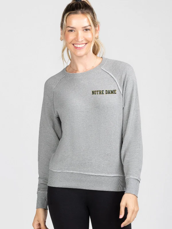 Varsity Sweatshirt W - Notre Dame Hoodie with Hem Frayed Vintage Worn