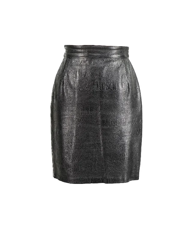 Vintage Moschino Leather Skirt spandex blend skirt
