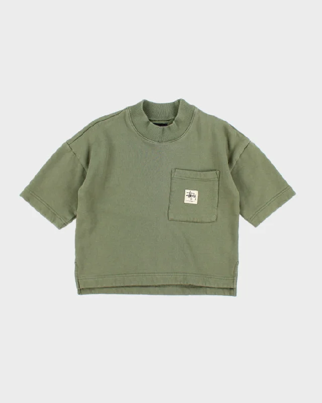 Vintage Stussy Shortsleeve Lightweight Sweatshirt - XS Hoodie with Belted Waist Structured Tailored Vintage Stussy Shortsleeve Lightweight Sweatshirt - XS Hoodie with Belted Waist Structured Tailored
