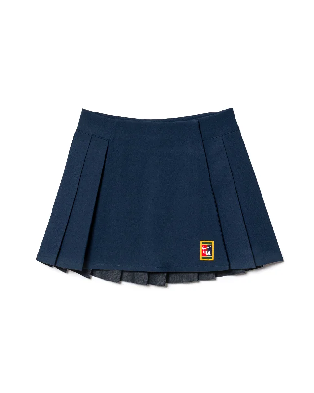 Womens Yoon Skirt - Armory Navy pleated skirt texture