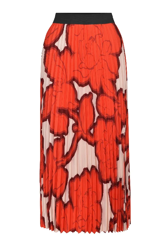 Husk Pleat Skirt Pr - Print corduroy skirt textured
