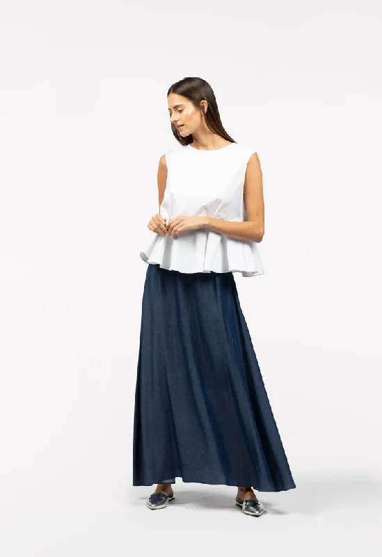 Wide Hem Skirt asymmetrical skirt cut